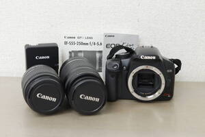 【ジャンク品】 Canon EOS Kiss X2 DS126181 デジタル 一眼レフ カメラ + ジャンク品 レンズ2点 1N953