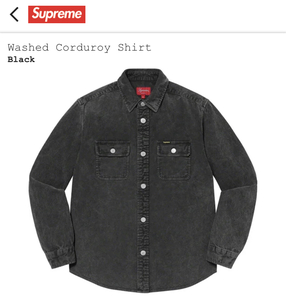 【新品正規】黒 M / 21ss supreme Washed Corduroy Shirt / シュプリーム コーデュロイシャツ BLACK medium