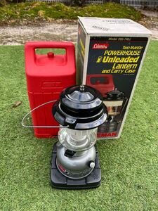 動作確認済 Coleman コールマン ランタン POWERHOUSE Unleaded Lantern アウトドア キャンプ ガソリンランタン ビンテージ　295-740J 箱付 