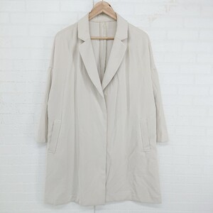 ◇ N. Natural Beauty Basic シンプル ボタンレス 長袖 ロング ジャケット コート サイズM アイボリー系 レディース E