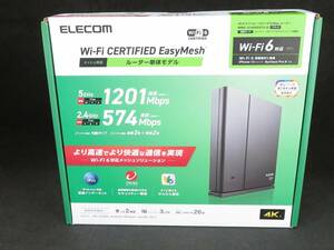 未使用　エレコム WiFi 無線LANルーター Wi-Fi6 1201 + 574 Mbps EasyMesh対応 WMC-X1800GST2-B 　*1004