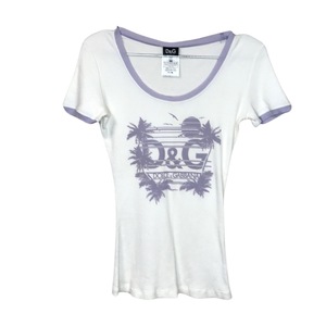 ★D&G DOLCE&GABBANA ドルチェ＆ガッバーナ★レディース ロゴ デカロゴ プリント Tシャツ トップス カットソー size M 管:B:07