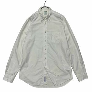 【 brooks brothers 】 アメリカ 製 bd oxford l/s shirt ボタンダウン オックスフォード シャツ M ホワイト 白 ブルックスブラザーズ