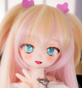 ＊きゃとろん＊DDH-01SW肌 ソフビ盛り開口カスタムヘッド ＋おまけアイ2種　ドルフィードリーム MDD 難あり