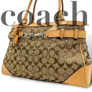 COACH コーチ トートバッグ シグネチャー ブラウン A4収納可能