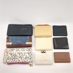 9点まとめ売り 財布 長財布 名刺入れ カードケース レザー COACH Samantha Thavasa GIANNI VALENTINO FOSSIL VIA DOAN 等 ◆3107/SBS通り店