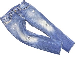 DIESEL ディーゼル THAVAR WASH 008B9 ダメージ スリム スキニー デニムパンツ size32/紺 ■■ ☆ ekc8 メンズ