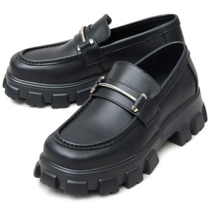 ☆ BLACK ☆ L(27-27.5cm) ☆ glabella TRUCK SOLE LOAFERS glabella グラベラ シューズ ローファー 厚底 厚底シューズ ビットローファー