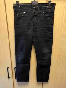 国内正規 16SS SAINT LAURENT PARIS サンローラン パリ D02 M/SK-LW ストレッチ スキニー コットン デニムパンツ 黒 27 376906 YYS02