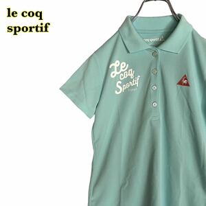 【AY1770】 le coq sportif ルコックスポルティフ　半袖ポロシャツ　刺繍　水色　レディース　Mサイズ