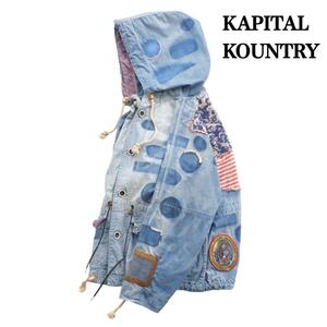 KAPITAL KOUNTRY 日本製 サイズ2(M) キャピタル カントリー ジャケット パーカー フーディー インディゴ染め ハードダメージ加工 激レア