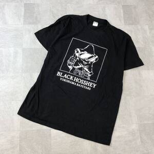 美品　BLACK HOSSHEY YOKOHAMA BAYSTARS 横浜ベイスターズ　プリントTシャツ　半袖シャツ　半袖カットソー　ブラック　サイズL