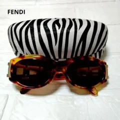 ケース付き　FENDI　サングラス　べっ甲　ゴールド　ロゴ　アニマル柄