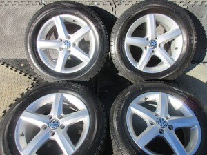 極上冬用!!BORBET typeF シルバー VW キャップ付 超バリ溝 WINTER MAXX WM02 215/60R16 ザビートル パサート T-ROC シャラン カブリオレ他