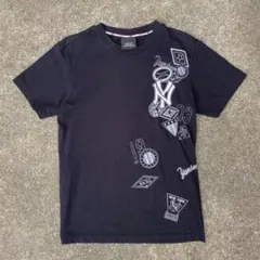 大特価　MLB レディース XL Tシャツ　半袖　黒　ヤンキース　刺繍ロゴ