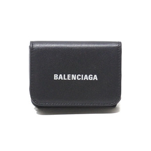 バレンシアガ BALENCIAGA キャッシュ ブラック 三つ折り財布 593813 コンパクト ミニウォレット レディース ユニセックス ブランド