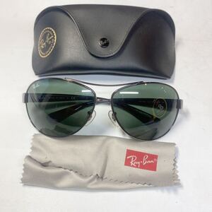 RayBan レイバン　RB3386 004/71 67□13 3N ブラックチタンリム、ブラックセルテンプルティアドロップ　美品　サングラス　メガネrb2309142