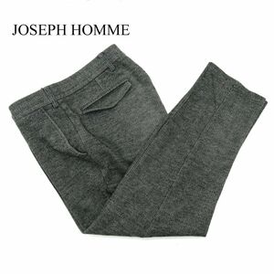 19AW★ JOSEPH HOMME ジョセフ オム 秋冬 PEGG PIN EASY／ドビー ジャージ ウール混 イージー パンツ Sz.46　メンズ 黒　A3B05084_A#Q