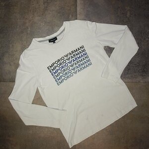 EMPORIO ARMANI◇エンポリオアルマーニ・ロングスリーブTシャツ◇10A/142cm 　ブルー系ホワイト