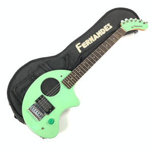 Fernandes フェルナンデス ZO-3 アンプ内蔵 エレキギター Electric Guitar ミニギター ミントグリーン系 ソフトケース付 ★ 簡易検査品