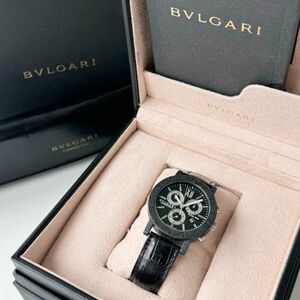 ◆ ブルガリ カーボンゴールド BVLGARI ブルガリブルガリ CARBON GOLD クロノグラフ クォーツ 腕時計 BB38CLCH 箱付き メンズ ウォッチ