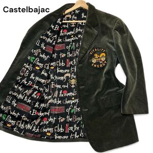 美麗品◎XLサイズ位!! カステルバジャック【圧倒的な存在感】Castelbajac sport 裏地 総柄 コーデュロイ ジャケット ブレザー 秋冬◎メンズ