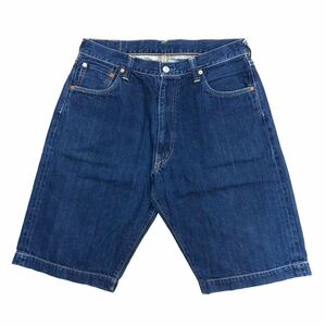 【送料360円】EVISU エヴィス デニムショートパンツ 勉強 STUDENT Lot7001 メンズ 34インチ 日本製 セルビッジ ハーフパンツ Q112