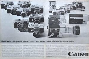 稀少・広告！1965年キャノン カメラ広告/Canon cameras/昭和レトロ/C