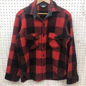 ウールリッチ WOOLRICH オールド アメカジ アウトドア 90s 古着 バッファローチェック CPO ウール ヘビーフランネル 長袖ネルシャツ 赤/黒