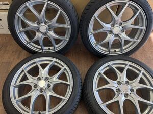 ◆状態良好!! SSR GTV03 18インチ 7.5J+53/+48 114.3/5H 215/45R18 ノア/ヴォクシー/エスクァイア/ステップワゴン/アクセラ/MAZDA3他