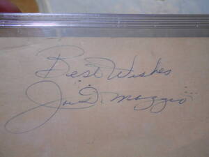 ジョー　テ”ィマジオ１９６２年直筆ハガキ　bestwishes(幸運を）旧タイプサイン・送料１８０円