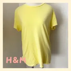 H＆M Tシャツ 半袖 ロゴTシャツ カットソー イエロー 黄色