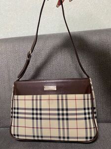 BURBERRY バーバリー ショルダーバッグ ワンショルダー 肩掛け レザー キャンバス ノバチェックレディース 1円〜