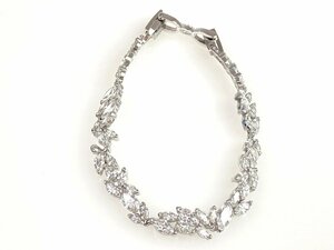 スワロフスキー　SWAROVSKI　リーフ／葉　モチーフ　クリスタル　ブレスレット　シルバーカラー　YAS-11532