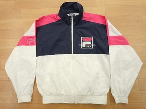 FILA フィラ★ポリエステル×綿 ジャケット M★古着 オールド レトロ★ジャンパー ブルゾン★即決★h