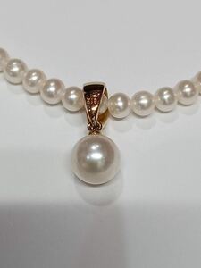 田崎真珠 K18 フルパールネックレス 金 刻印 パール ジュエリー TASAKI jewelry pearl necklace