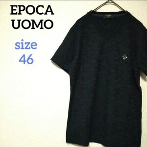 EPOCA UOMO エポカウォモ ラインストーンTシャツ メッシュ 三陽商会 スワロフスキー 半袖 カモフラージュ 迷彩柄 ワンポイント 