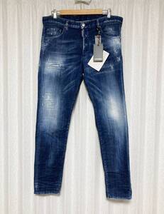 未使用☆[DSQUARED2] 19SS 定価68,200 SKINNY DAN JEAN スキニーダン ストレッチ インディゴデニムパンツ 54 S74LB0502 ディースクエアード