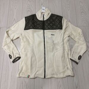 未使用●フィラ FILA ボア フリース ブルゾン アイボリー Lサイズ/上着/アウター/ジャケット/ダウン/レディース/ブランド/カーキ ★2235-5