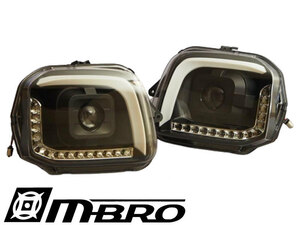 ジムニー LEDヘッドライト JB23W サンダーヘッドライト 流れるウインカー ブラック MBRO/エムブロ (SHJBJIMY-2LSW-CB-04