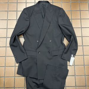 新品☆未使用【A4 S相当★超軽量タイプ】4Bダブルスーツ 礼服 メンズスーツ ブラックフォーマル 背抜き 冠婚葬祭 喪服 黒 セットアップ