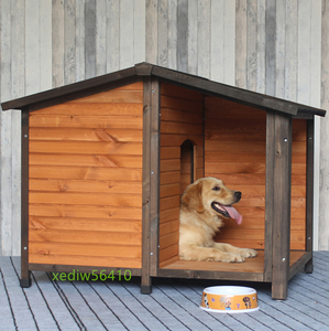 品質保証 ニューエイジペット 犬小屋 ソリッドウッド製 ドッグハウス アウトドア防水 犬舎 大型犬