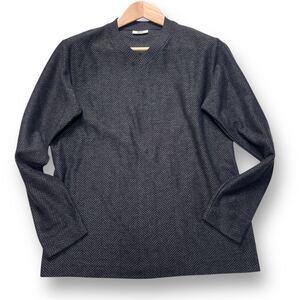 【美品】JOSEPH ABBOUD ジョセフアブード 長袖Tシャツ トップス Vネック グレー系 秋冬 メンズ オンワード樫山 Mサイズ