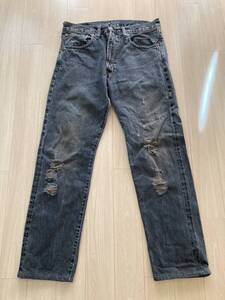 LEVIS VINTAGE CLOTHING 551ZXX 後染め ブラック W32 赤耳