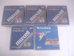 【KCM】TA-14-5S★パッケージなし未使用★maxell DLTtape IV 20/40GB DLTtape Ⅲ 15/30GB FUJIFILM DLTtape Ⅲ 10/20GB　5個セット 