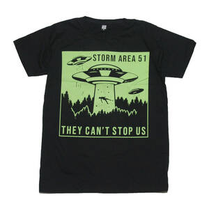 UFO 宇宙人 未確認飛行物体 エリア５１ カワイイ ストリート系 デザインTシャツ おもしろTシャツ メンズ 半袖★tsr0563-blk-xl