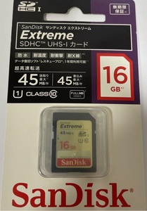 16GB サンディスク エクストリーム SDHCカード 16GB SanDisk Extreme UHS-I フルHD対応SDカード 45MB/s SDSDXL-016G-J35