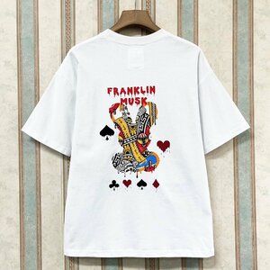 個性 定価2万 FRANKLIN MUSK・アメリカ・ニューヨーク発 半袖Tシャツ 通気吸汗 人気 楽ちん プリント オシャレ スウェット カットソー 夏 1