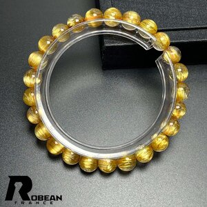 絶賛 EU製 定価34万円★ROBEAN・極!極満針ルチルクォーツ★猫目 ブレスレット パワーストーン 天然石 金運 お守り 7.4-7.7mm k1126322