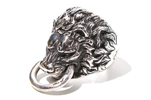 23.5号 未使用品 Bill Wall Leather ビルウォールレザー Lion Ring With Ring In Mouth シルバー925 ライオンリング SILVER シルバー /●